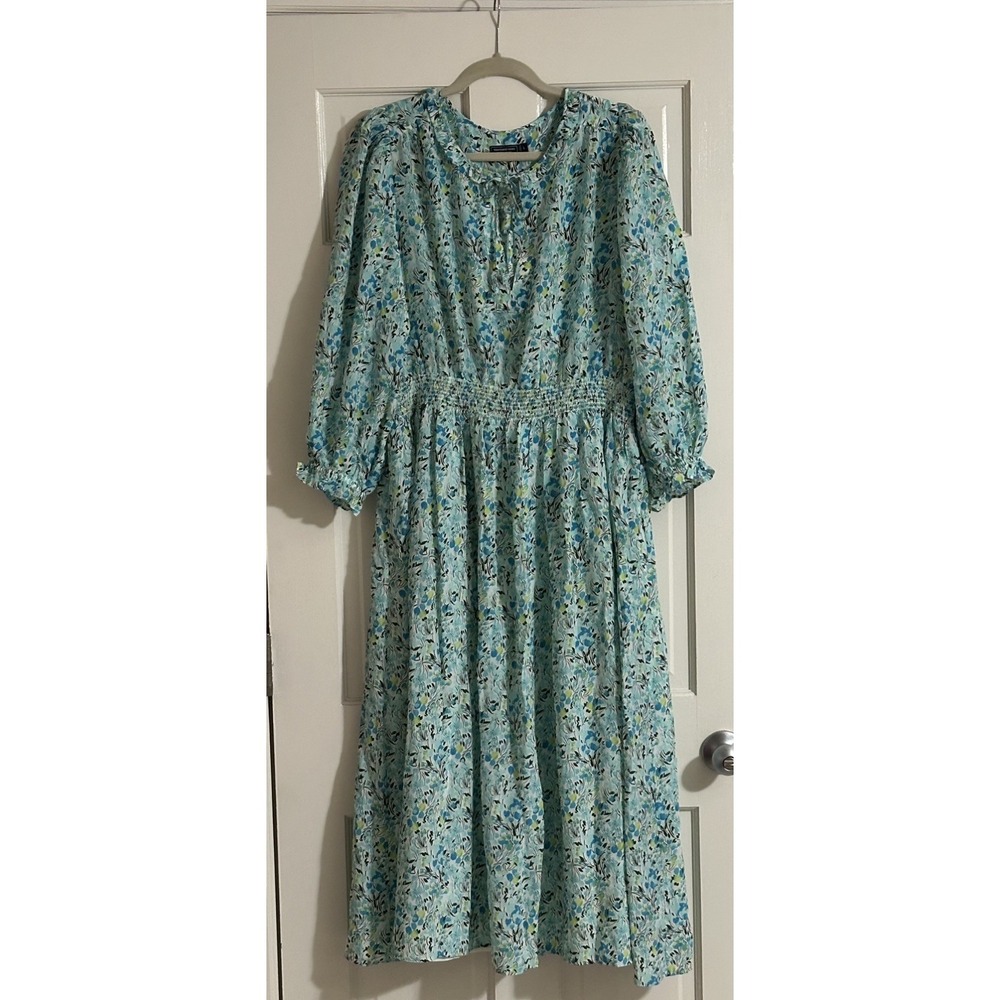 Vineyard Vines Lilies Long Sleeve Midi Dress L, perfect for The Kentucky Derby‎